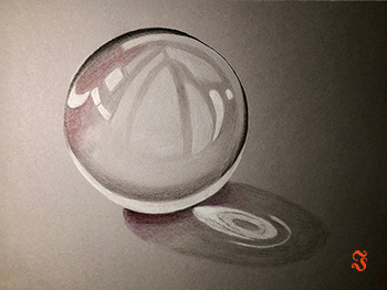 Bola de cristal transparente